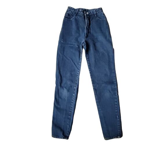 Vintage BONGO USA Made Slim High Rise Mom Faded Blue Jeans Tapered 90s Y2K Sz 1 - Picture 1 of 10